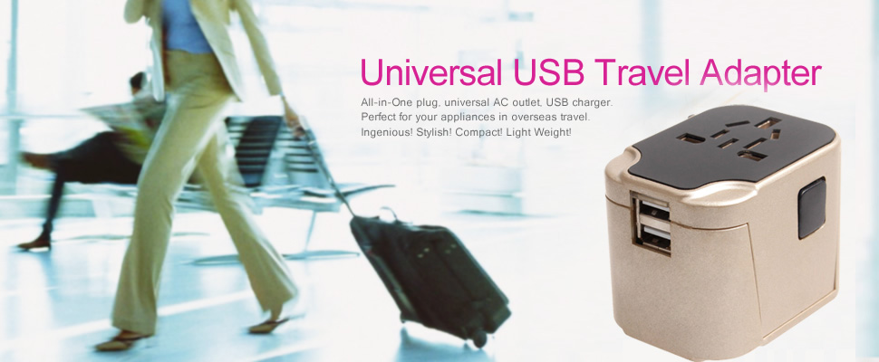 USB/AC雙輸出旅行用多國轉接器